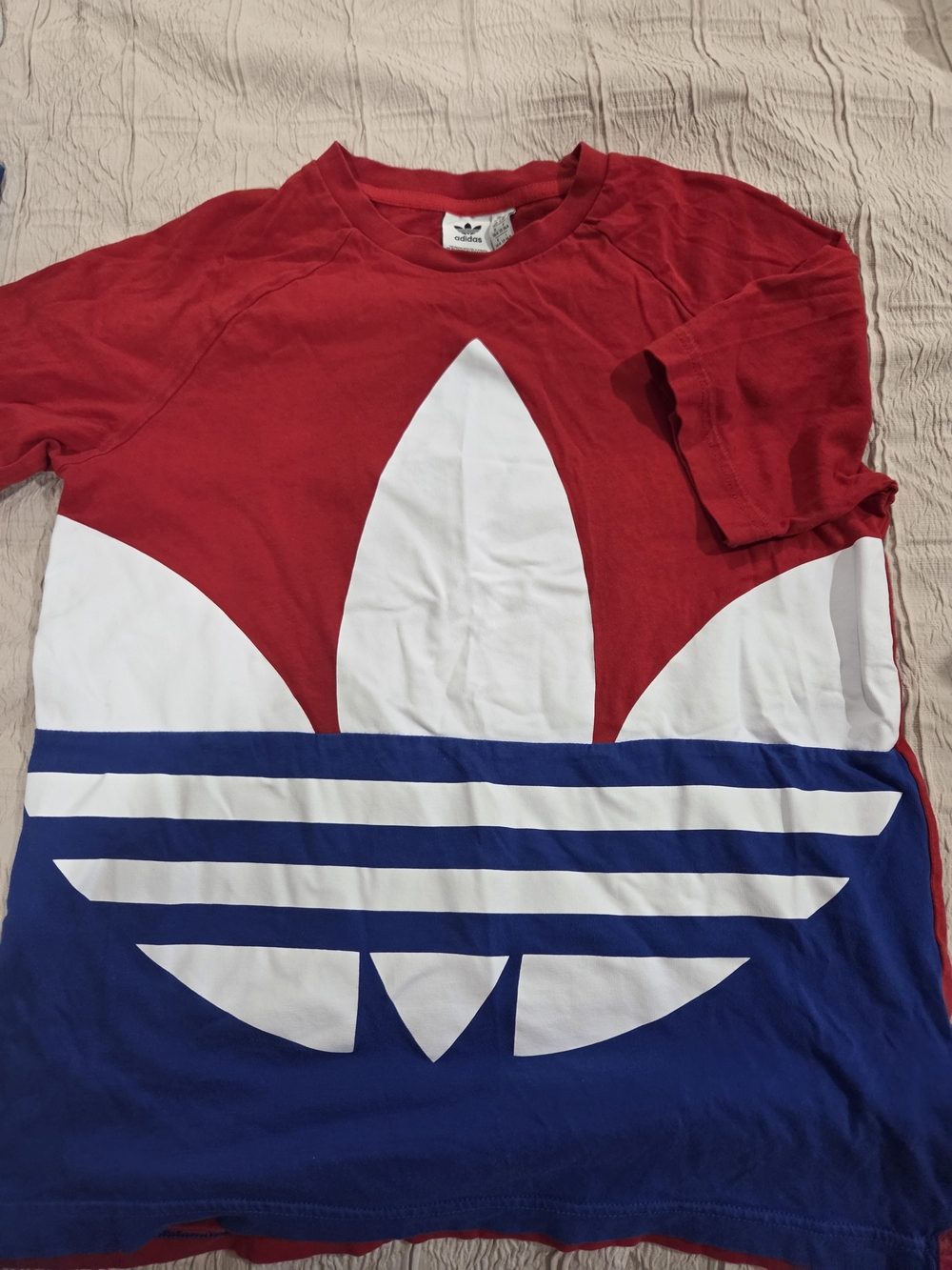 adidas Red, White & Blue Trefoil Graphic Tee